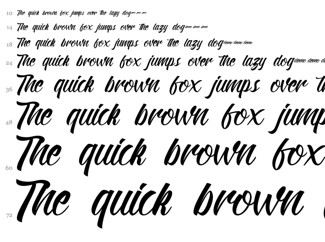 Kadisoka Script font waterfall